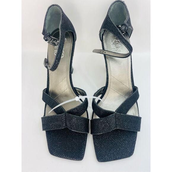 FRANCO SARTO RANIA 2 STILETTO CUT-OUT high HEELS sandals black size 10 - Picture 2 of 7